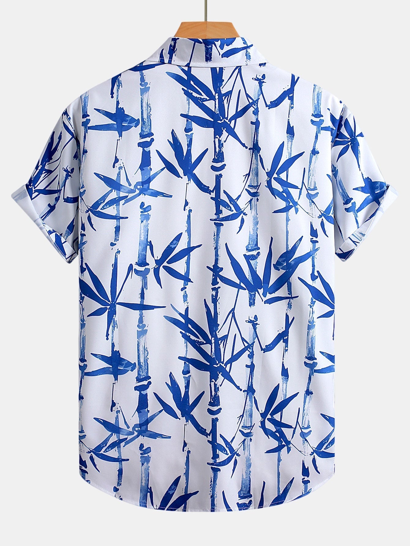 Oriental Ink Bamboo Print Button Up Shirt & Swim Shorts