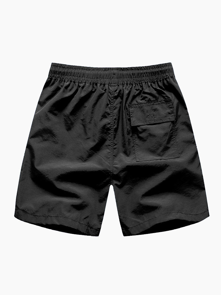 Ink Mountain And River Shirt & Man Mid Length Drawstring Swim Shorts