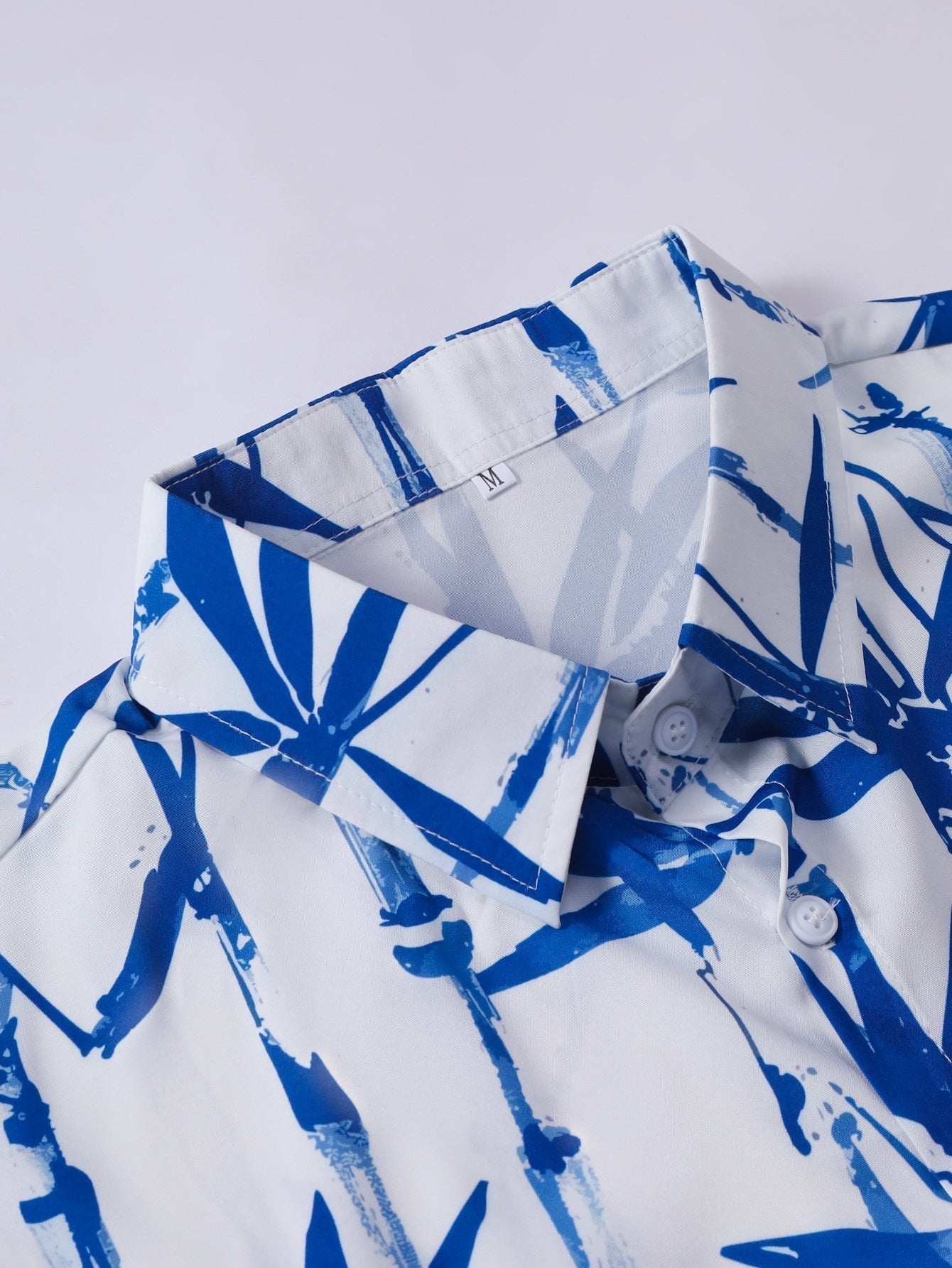 Oriental Ink Bamboo Print Button Up Shirt & Swim Shorts