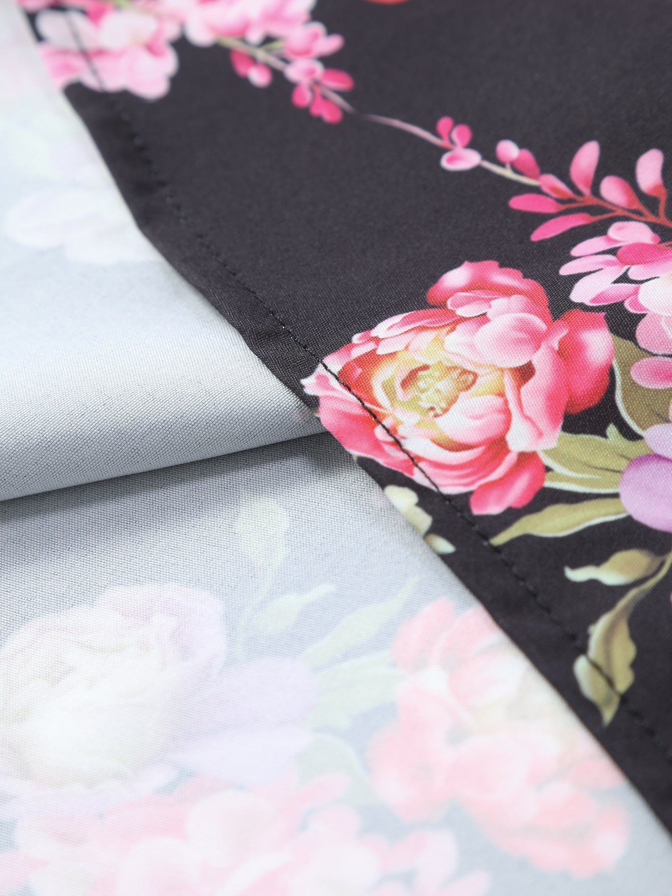 Floral Paint Button Up Shirt & Man Mid Length Drawstring Swim Shorts