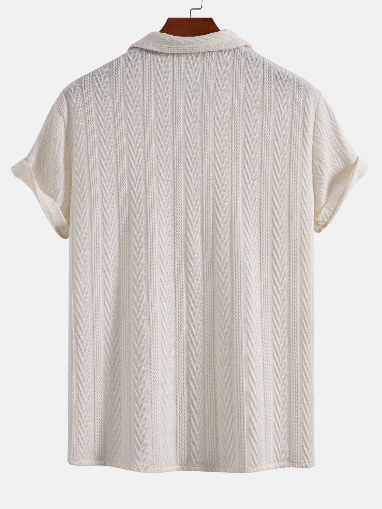 Texture Jacquard Cuban Shirt & Straight Leg Linen Pants