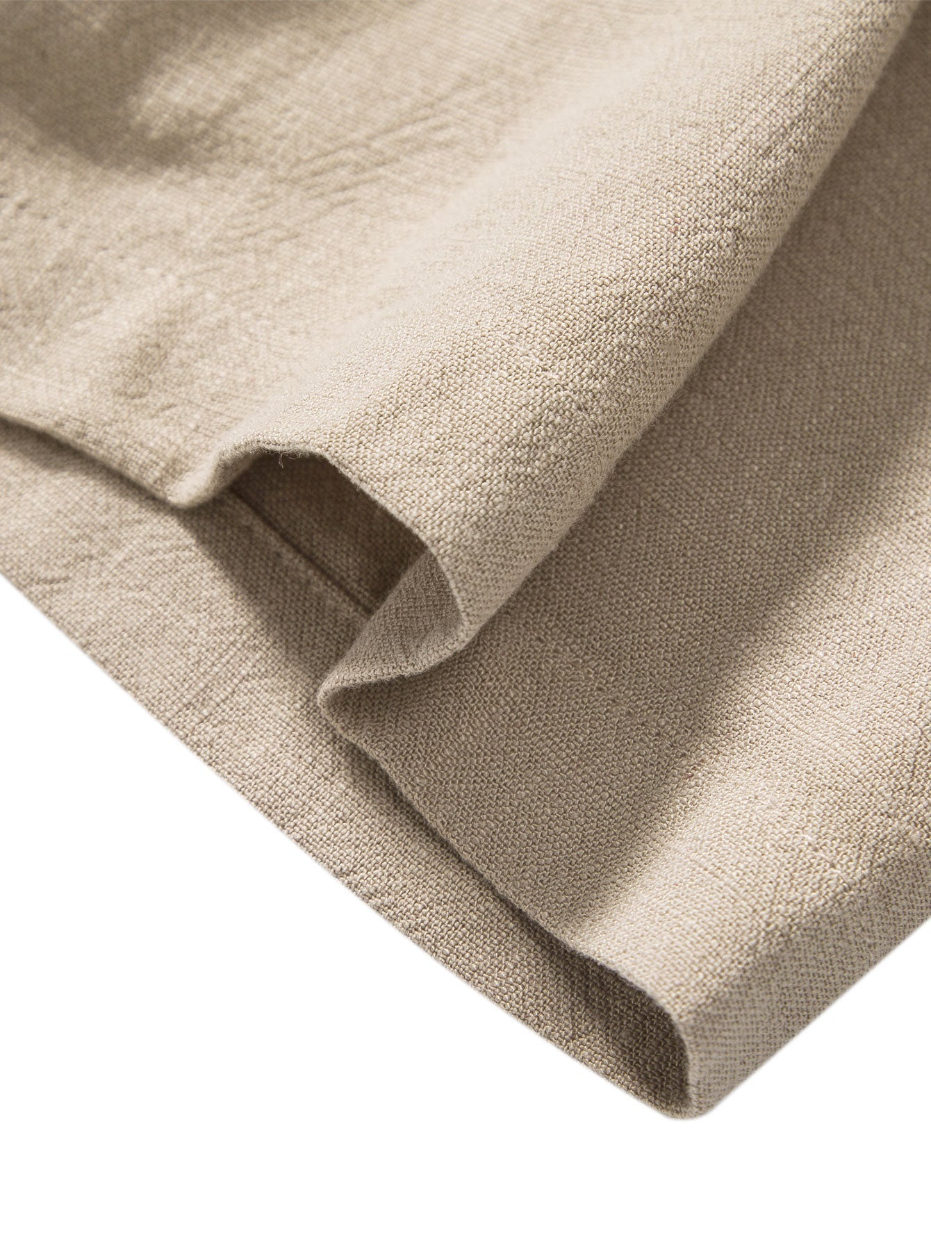 Linen And Rayon Blend Stand Collar Shirt & Straight Leg Linen Pants