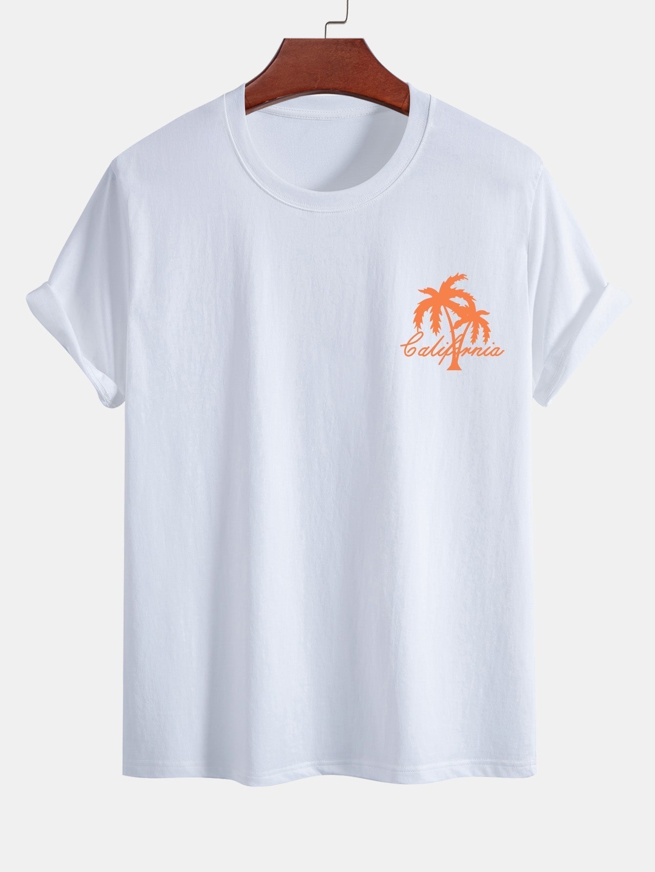 California Palm Tree Print Cotton T-Shirt & Swim Shorts
