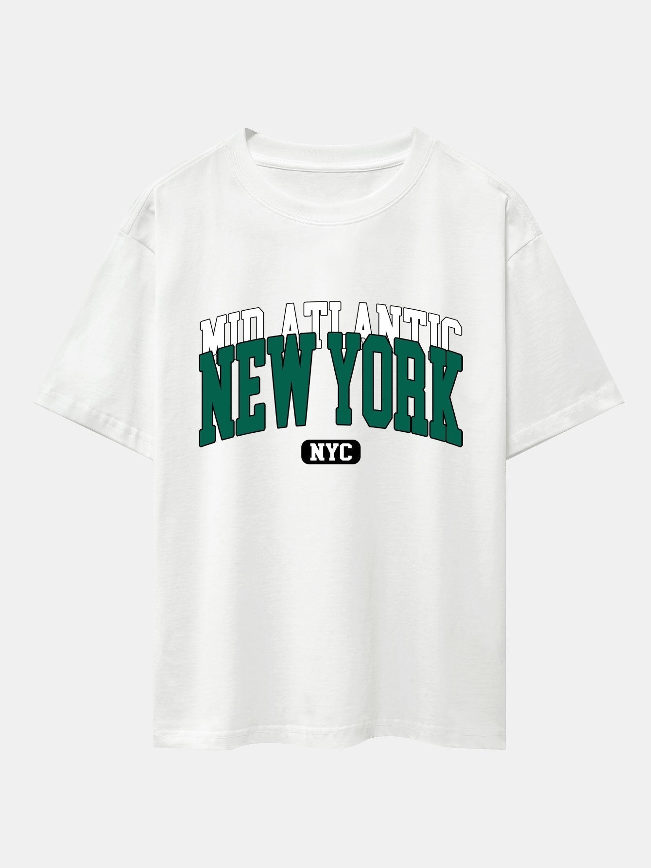 New York Print Drop Shoulder Oversize T-Shirt & Drawstring Corduroy Shorts