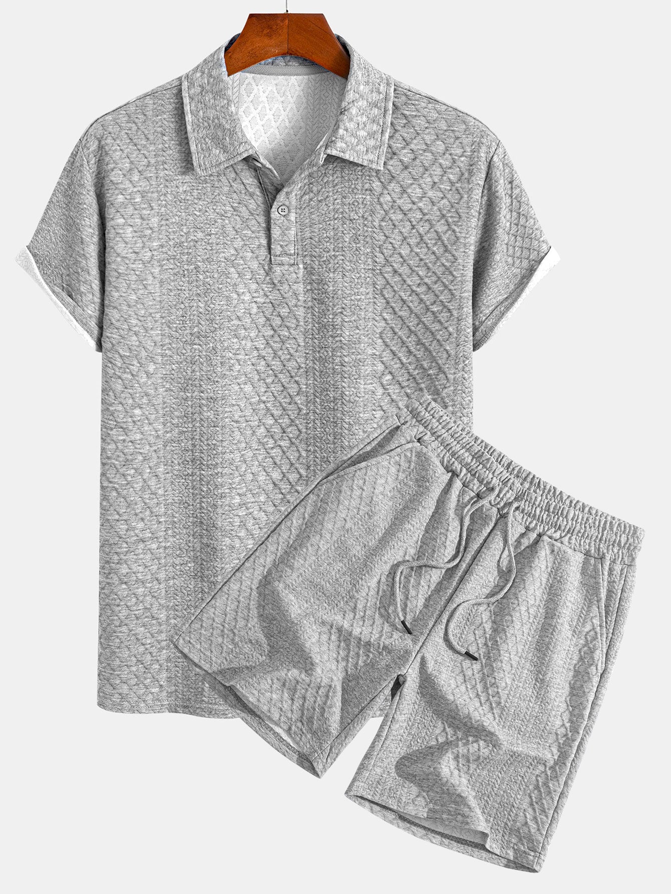 Geometric Diamond Jacquard Polo & Shorts
