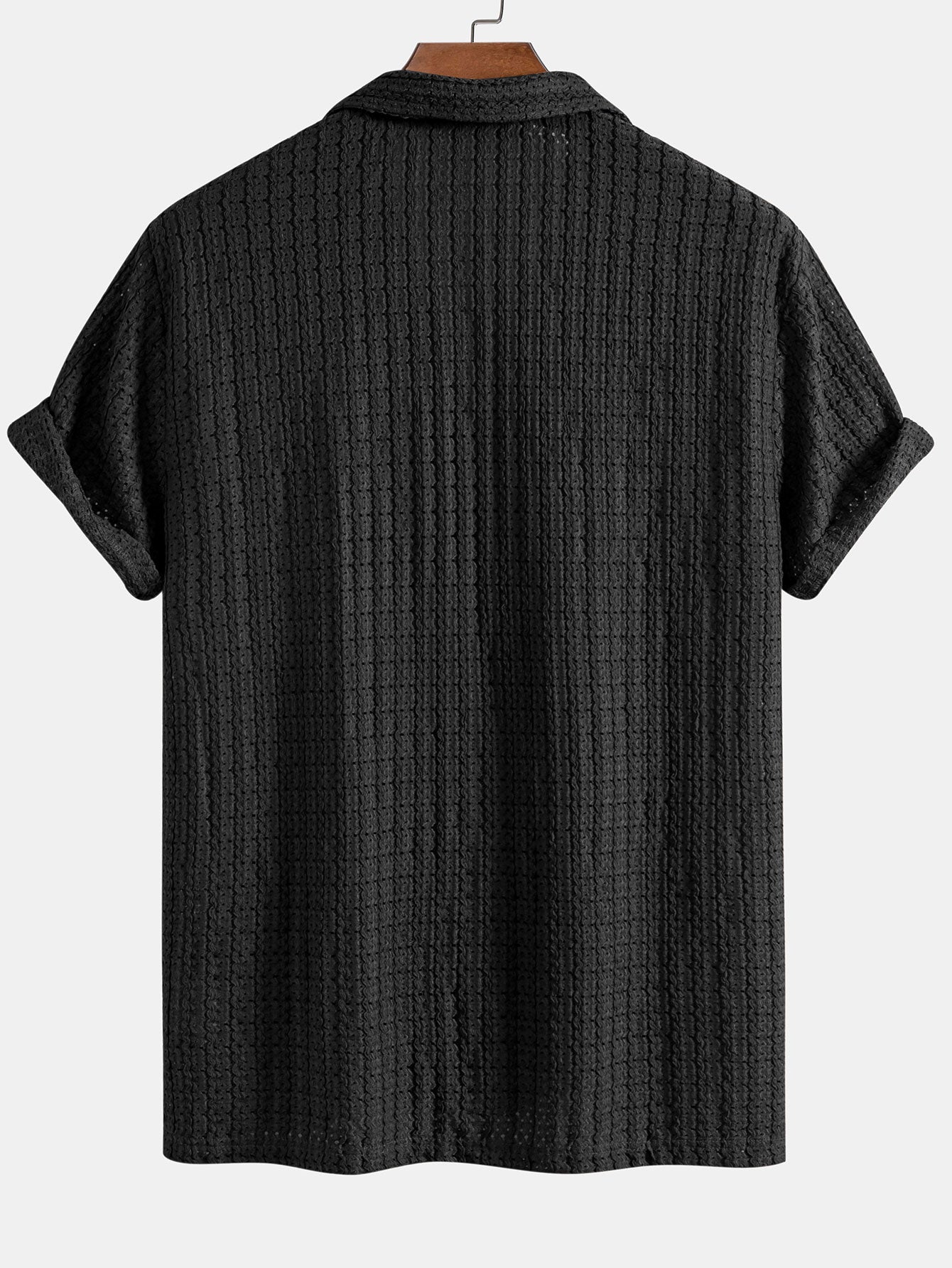 Texture Jacquard Cuban Shirt & Straight Leg Linen Pants