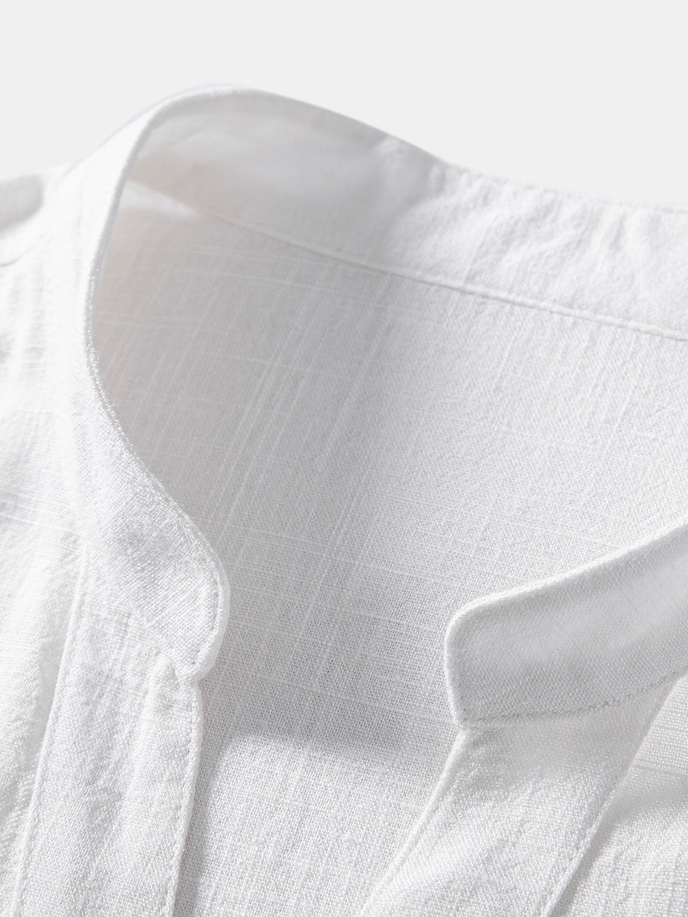 Short Sleeve V Neck Linen Rayon Blend Shirt & Wrinkle Textured Straight Leg Pants