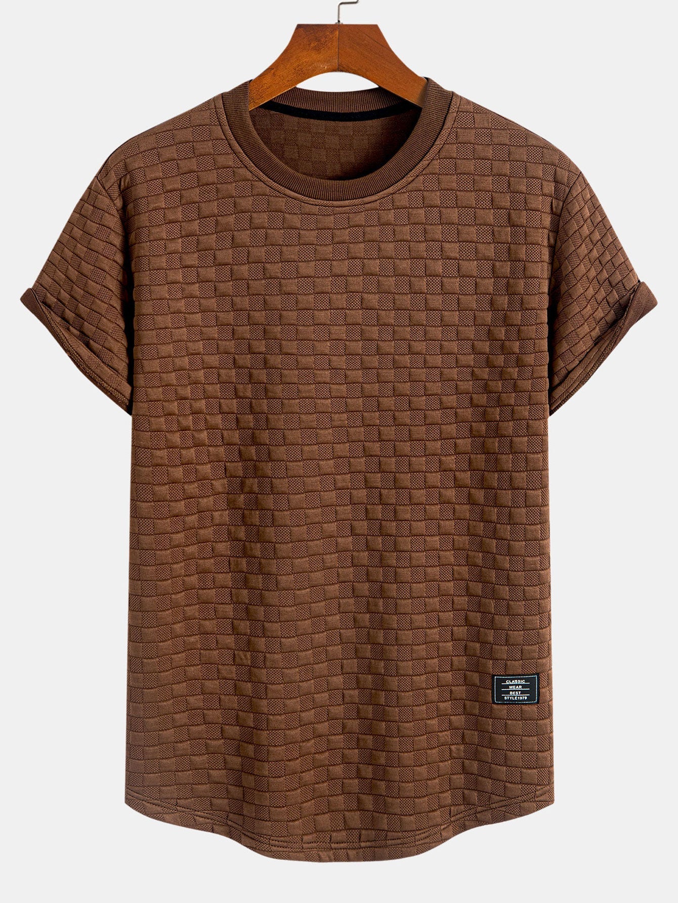 Checkerboard Jacquard Arc Hem T-Shirt & Checkerboard Jacquard Shorts
