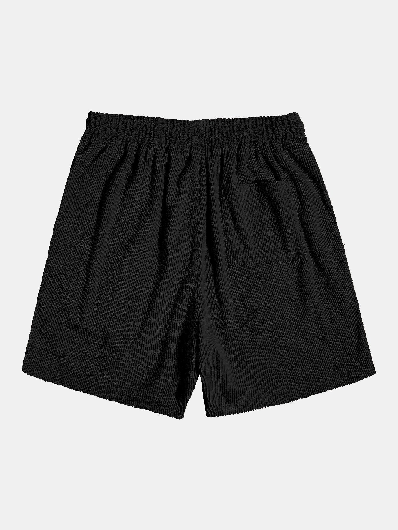 Color Block Stretch Corduroy T-Shirt & Corduroy Shorts