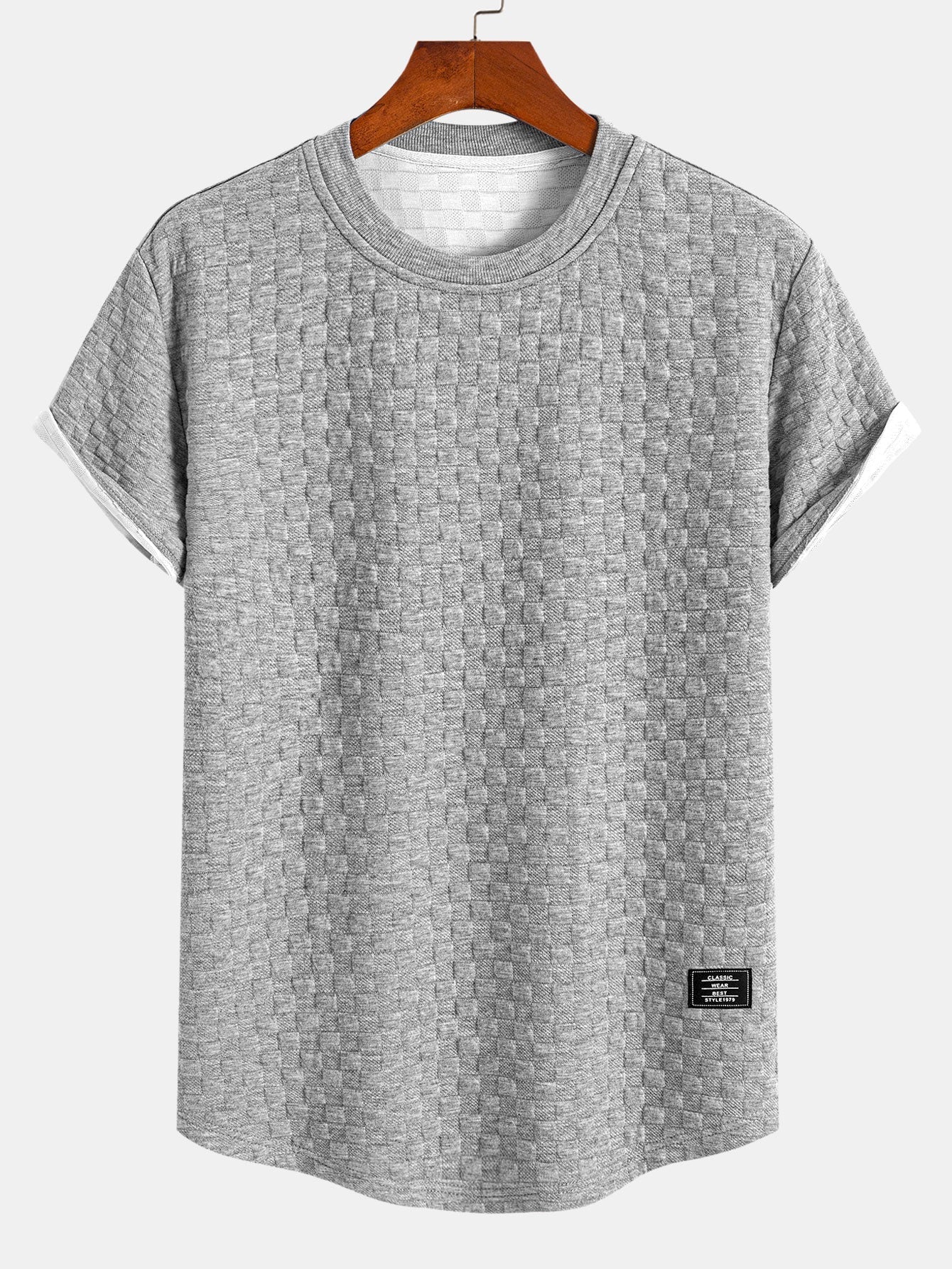 Checkerboard Jacquard Arc Hem T-Shirt & Checkerboard Jacquard Shorts