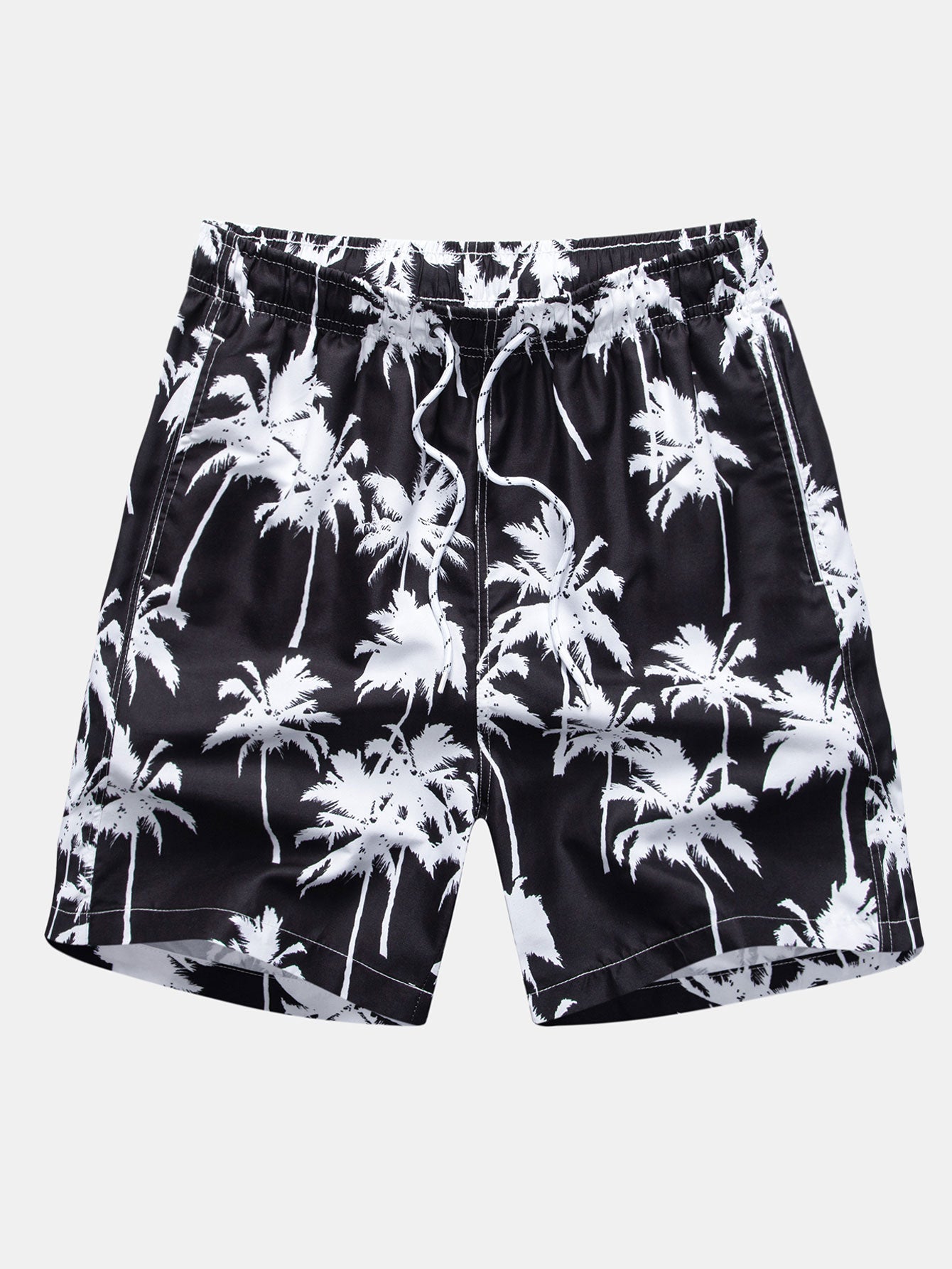 Regular Fit California Palm Tree Print Cotton T-Shirt & Palm Tree Print Swim Shorts
