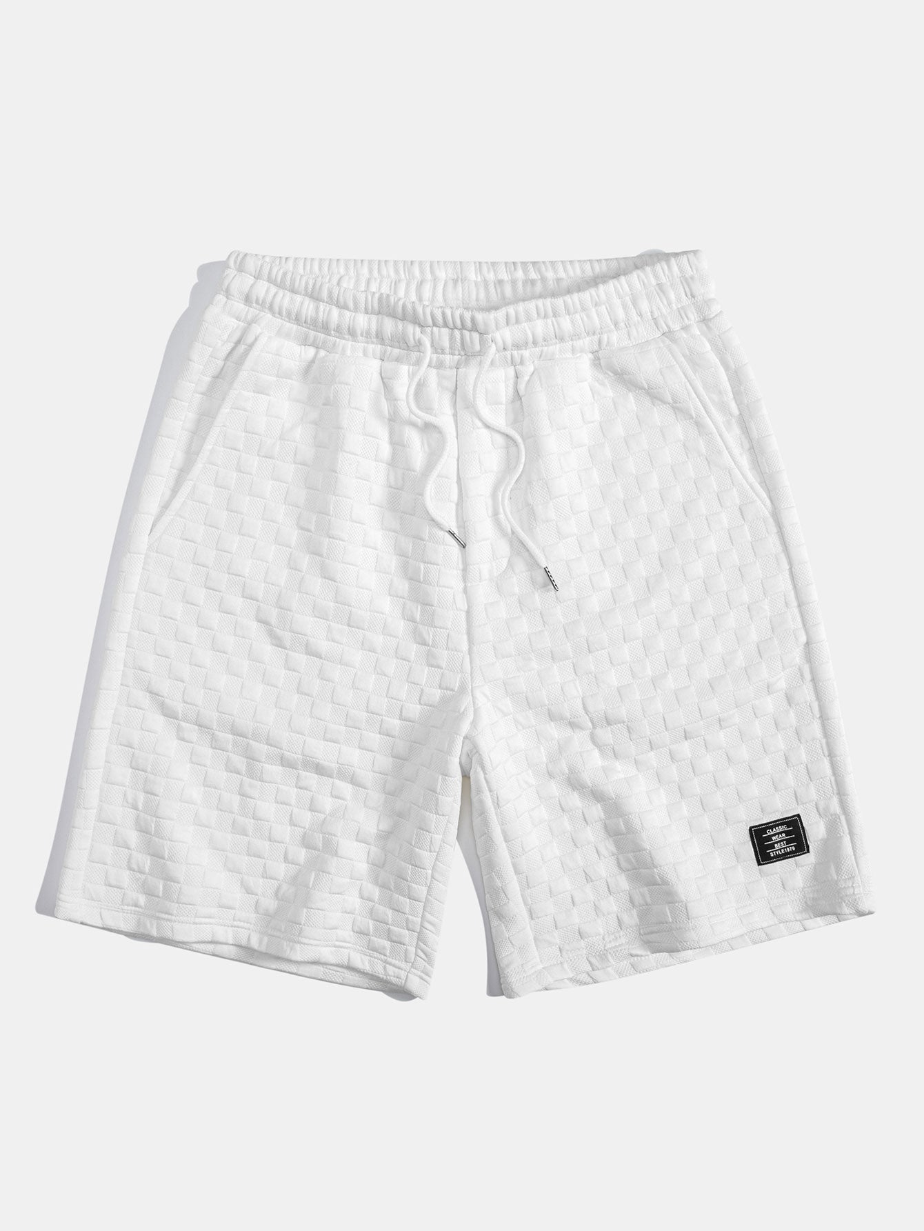 Checkerboard Stand Collar Shirt & Checkerboard Jacquard Shorts