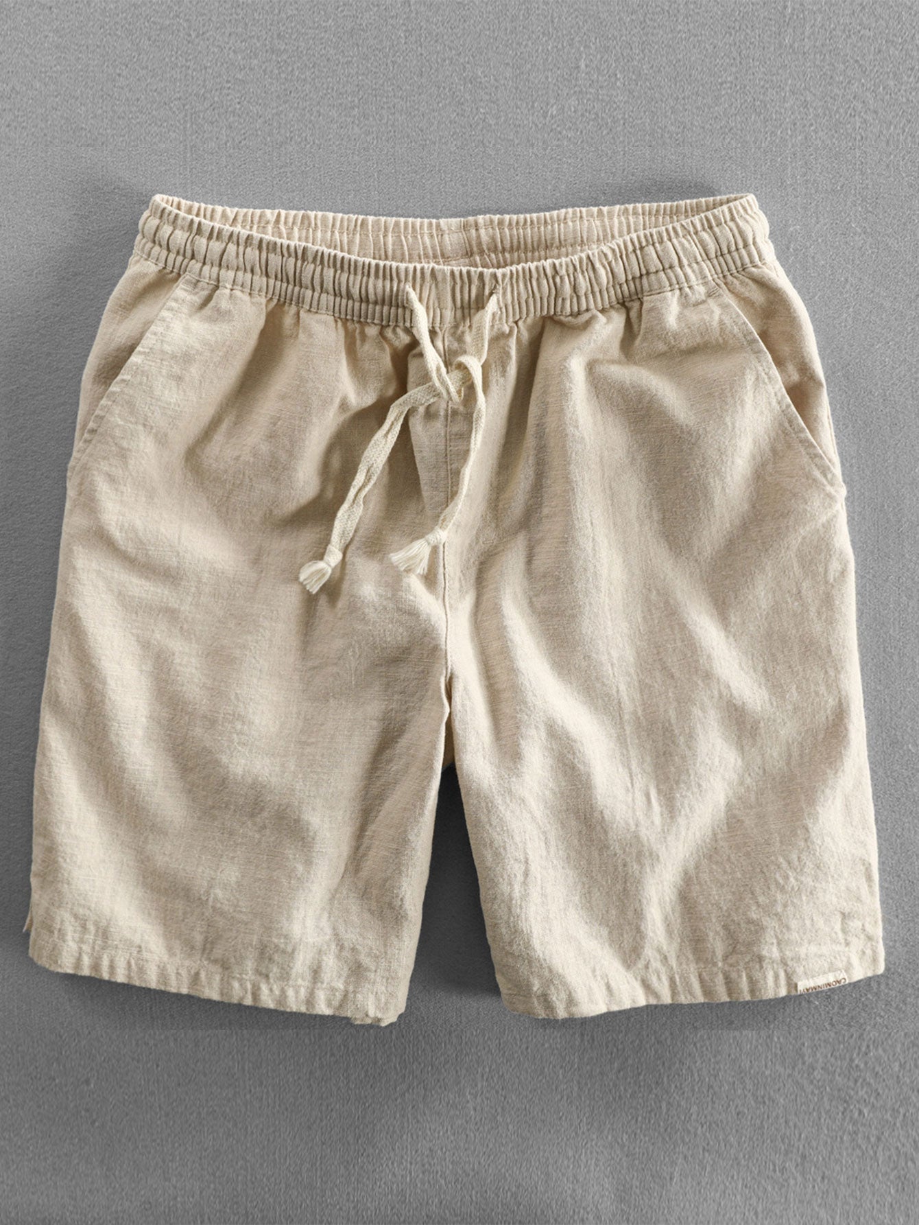 Textured Cuban Shirt & Linen Cotton Blend Drawstring Shorts