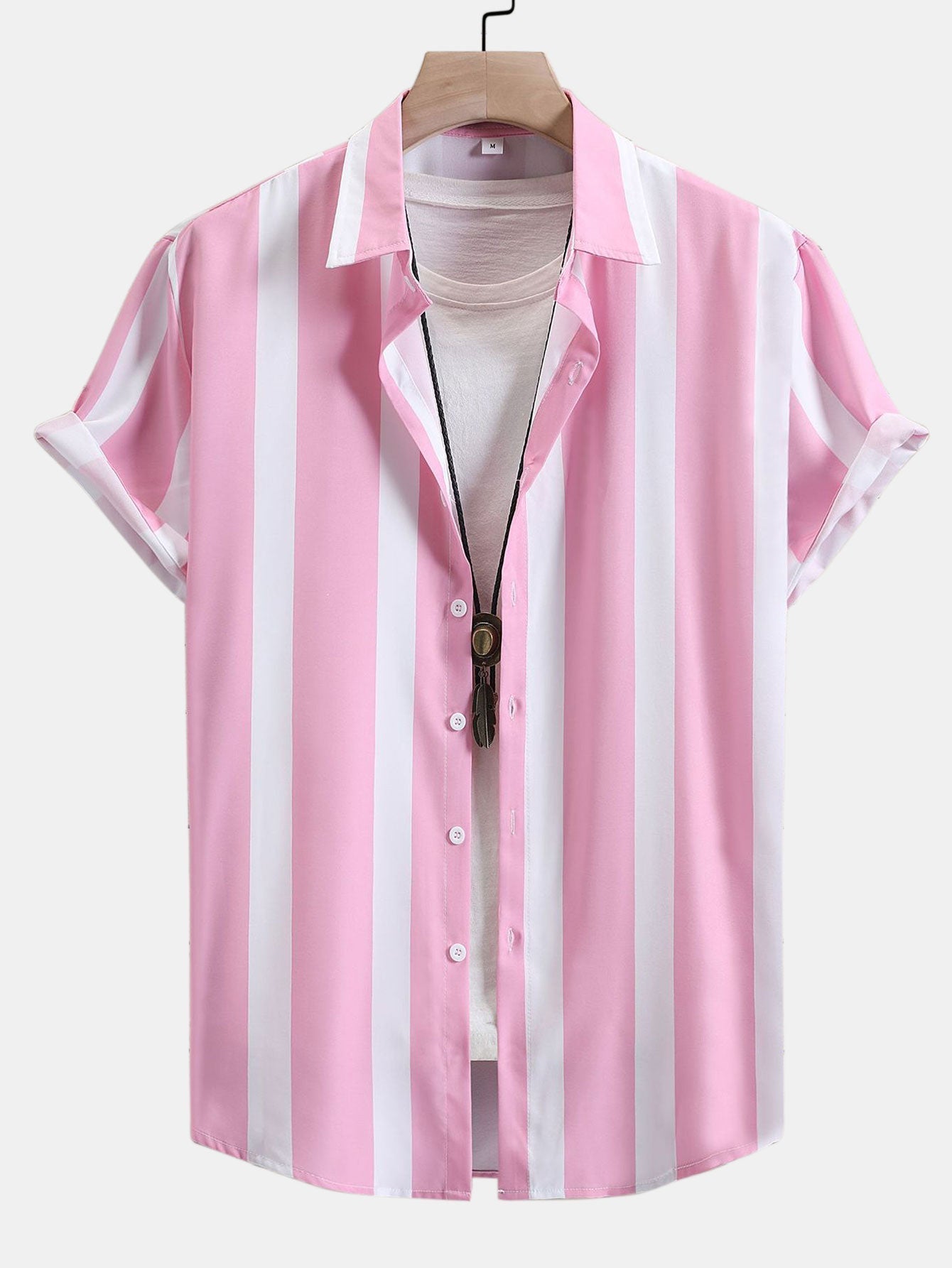 Striped Print Button Up Shirt & Swim Shorts