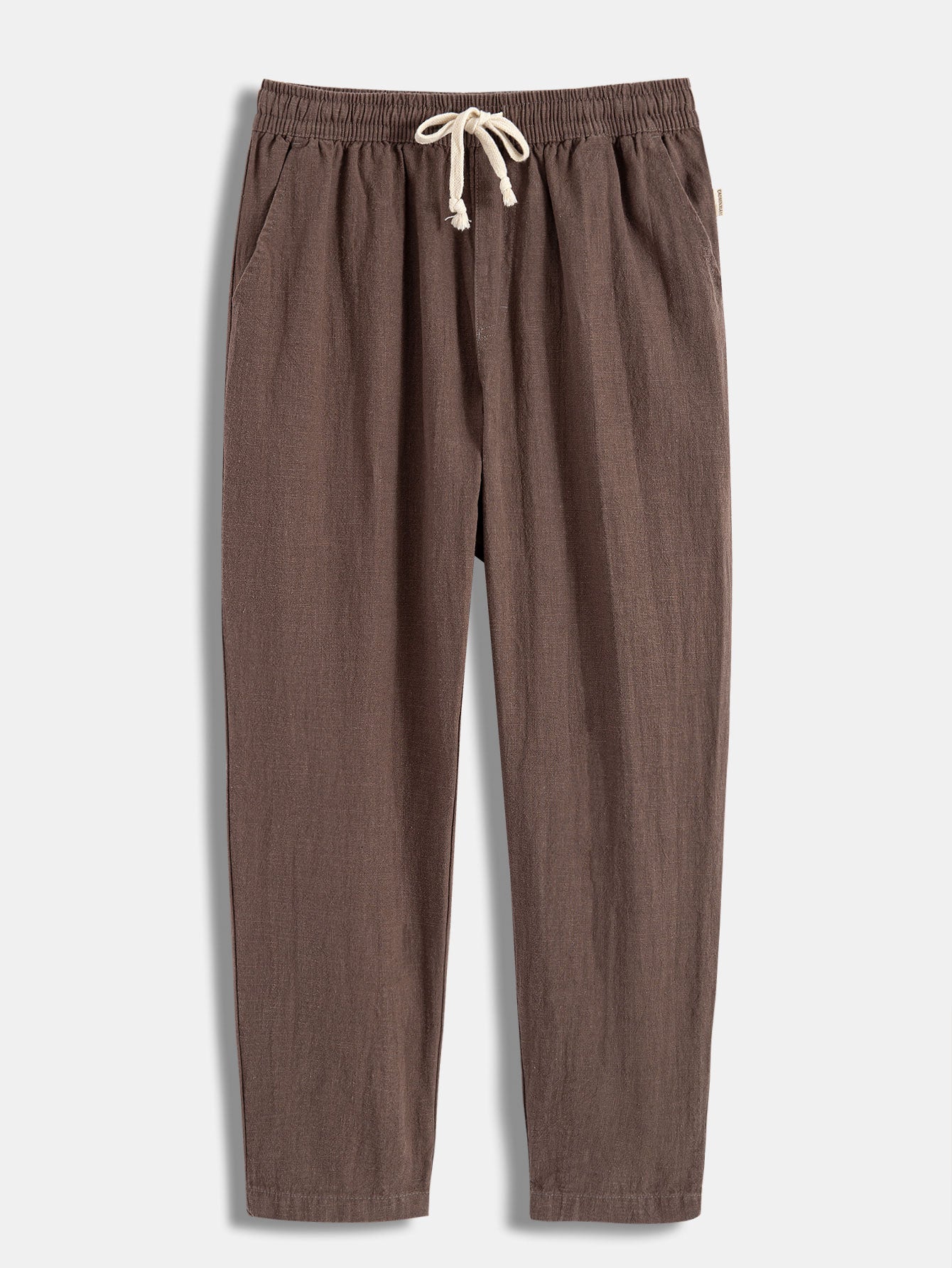 Short Sleeve Geometry Textured Cuban Shirt & Linen Cotton Blend Cropped Pants