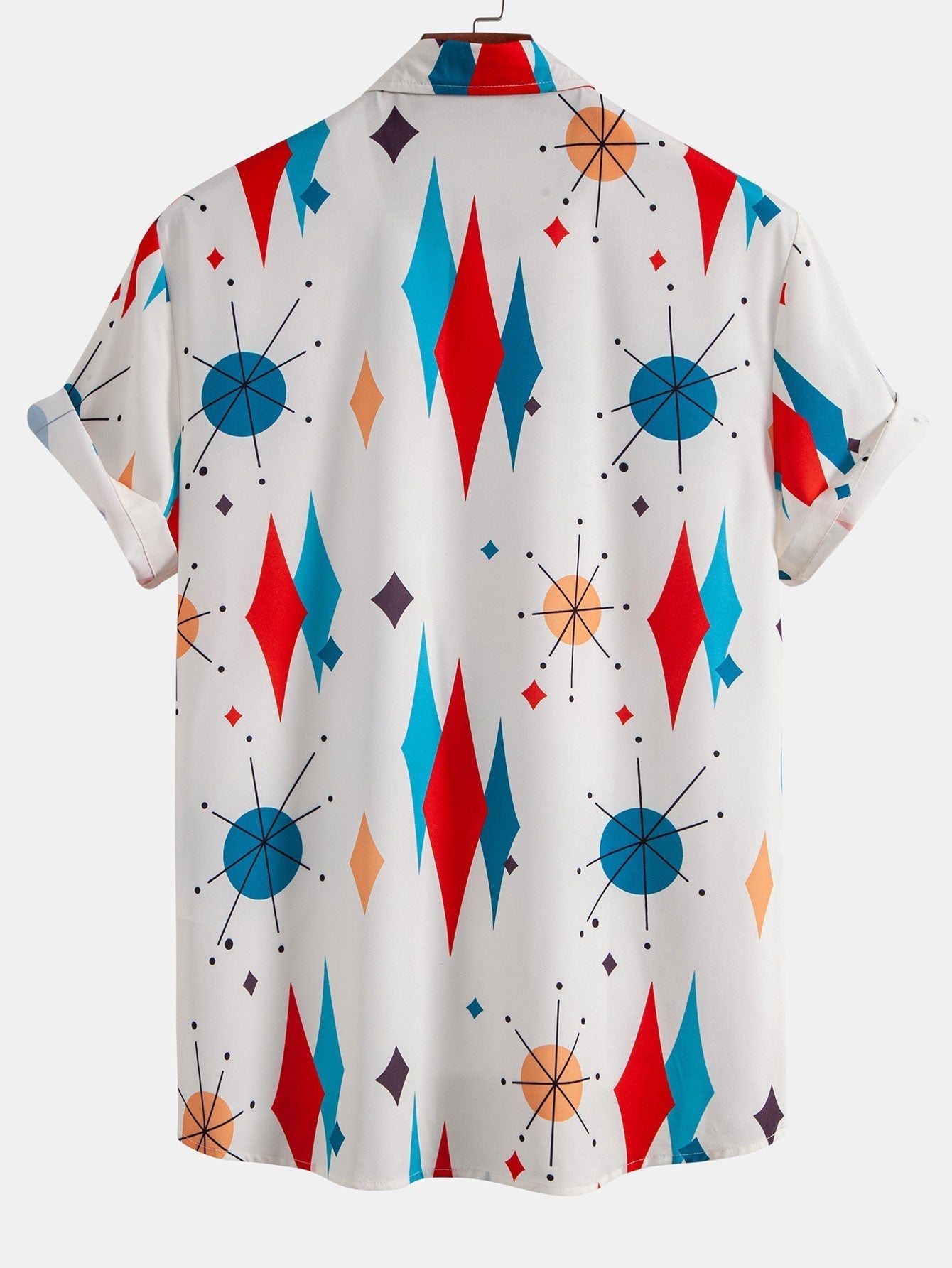 Atomic Geometric Print Button Up Shirt & Swim Shorts