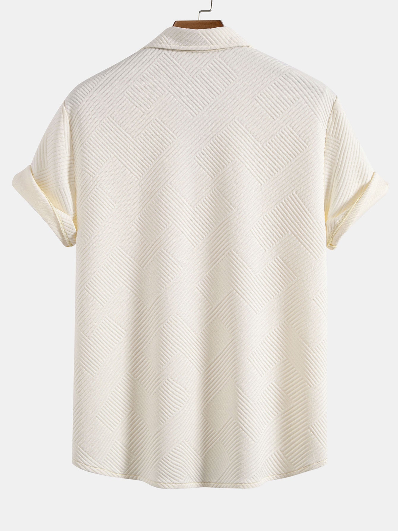 Stripe Jacquard Button Up Shirt & Shorts