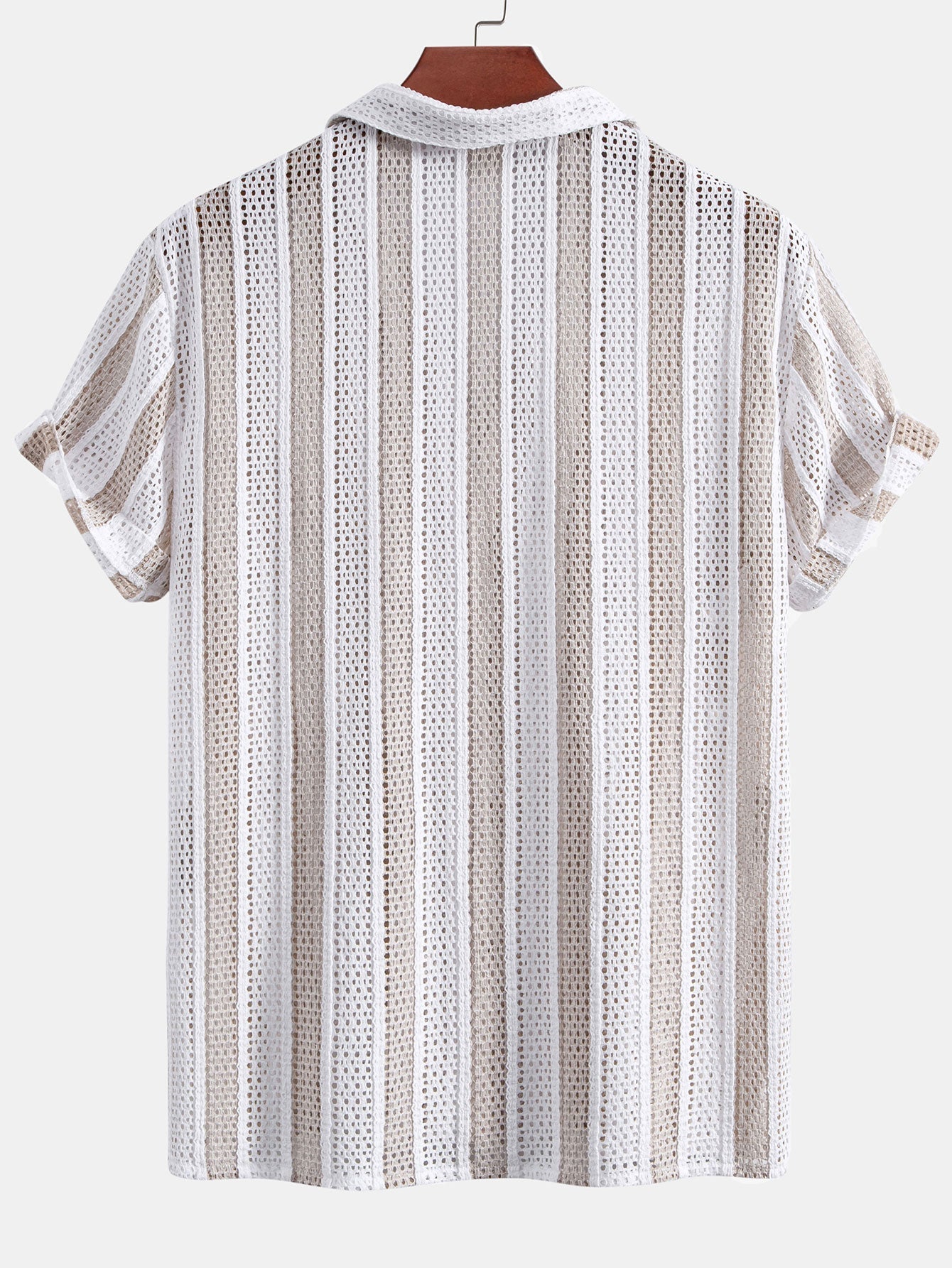 Striped Mesh Cuban Shirt & Linen Drawstring Shorts