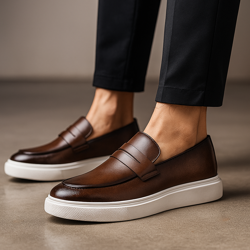 Mocassins Miliani pour hommes en cuir italien