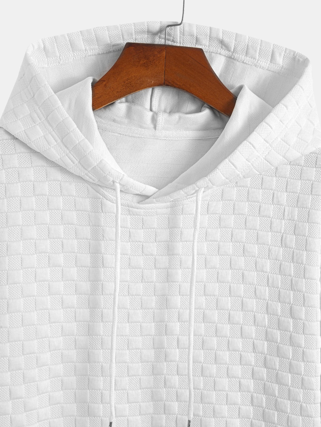 Checkerboard Jacquard Arc Hem Hooded T-Shirt & Checkerboard Jacquard Shorts