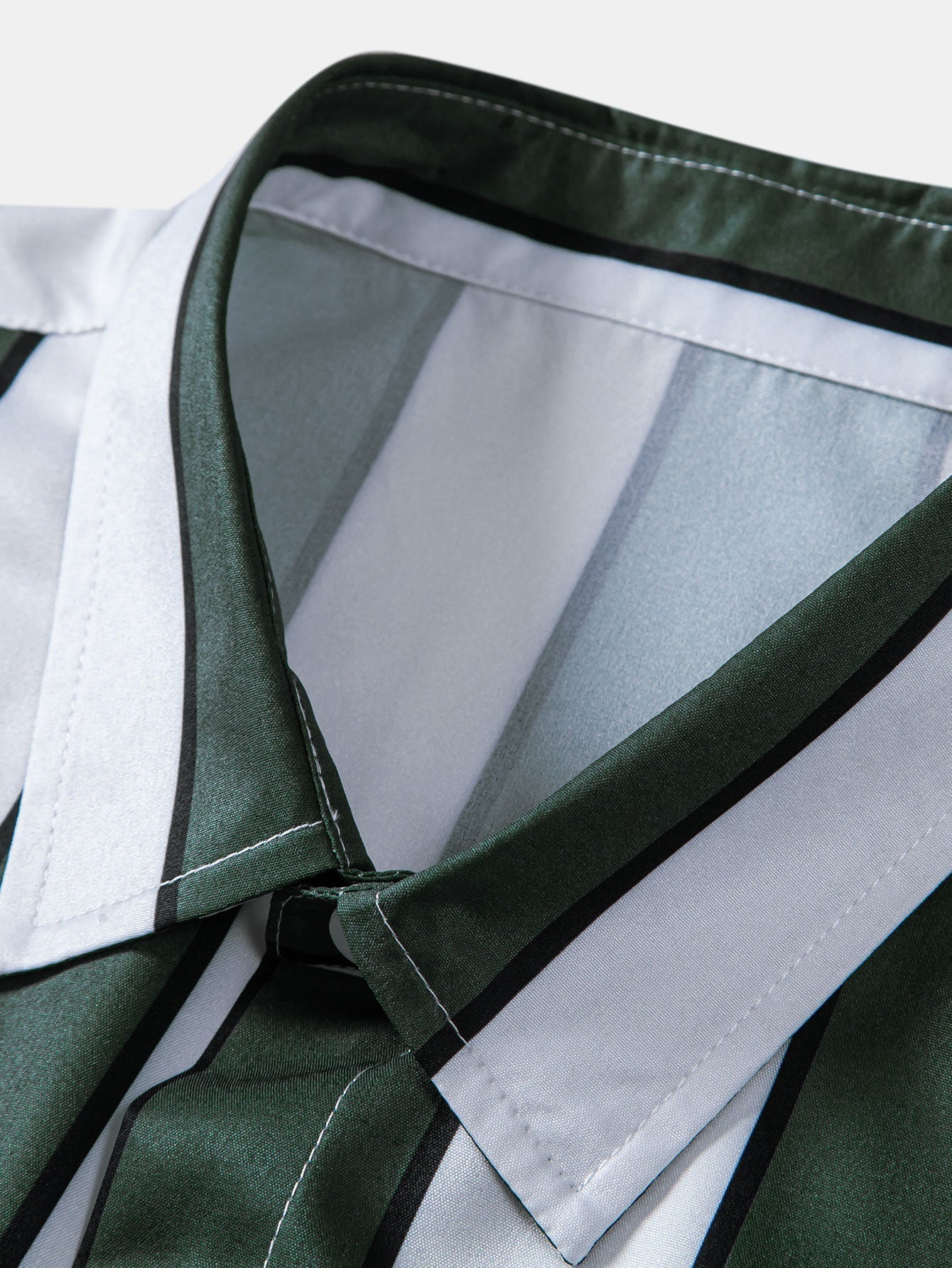 Stripe Print Button Up Shirt & Swim Short