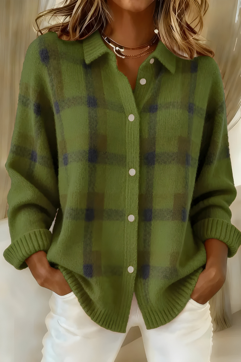 Anna™ | Cardigan en Tricot Doux à Carreaux