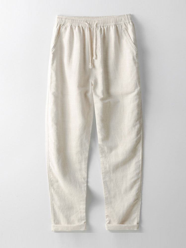 Muscle Fit Diamond Texture Cuban Shirt & Straight Leg Linen Pants