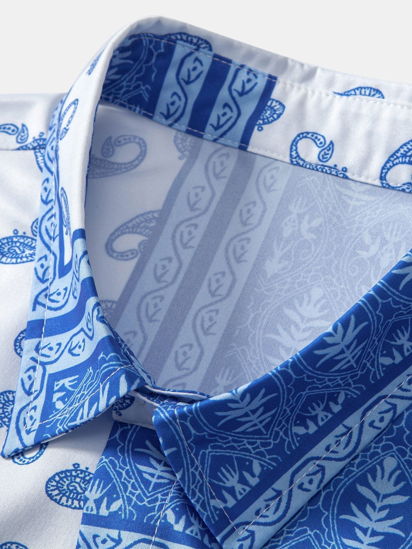 Paisley Border Button Up Shirt & Swim Shorts