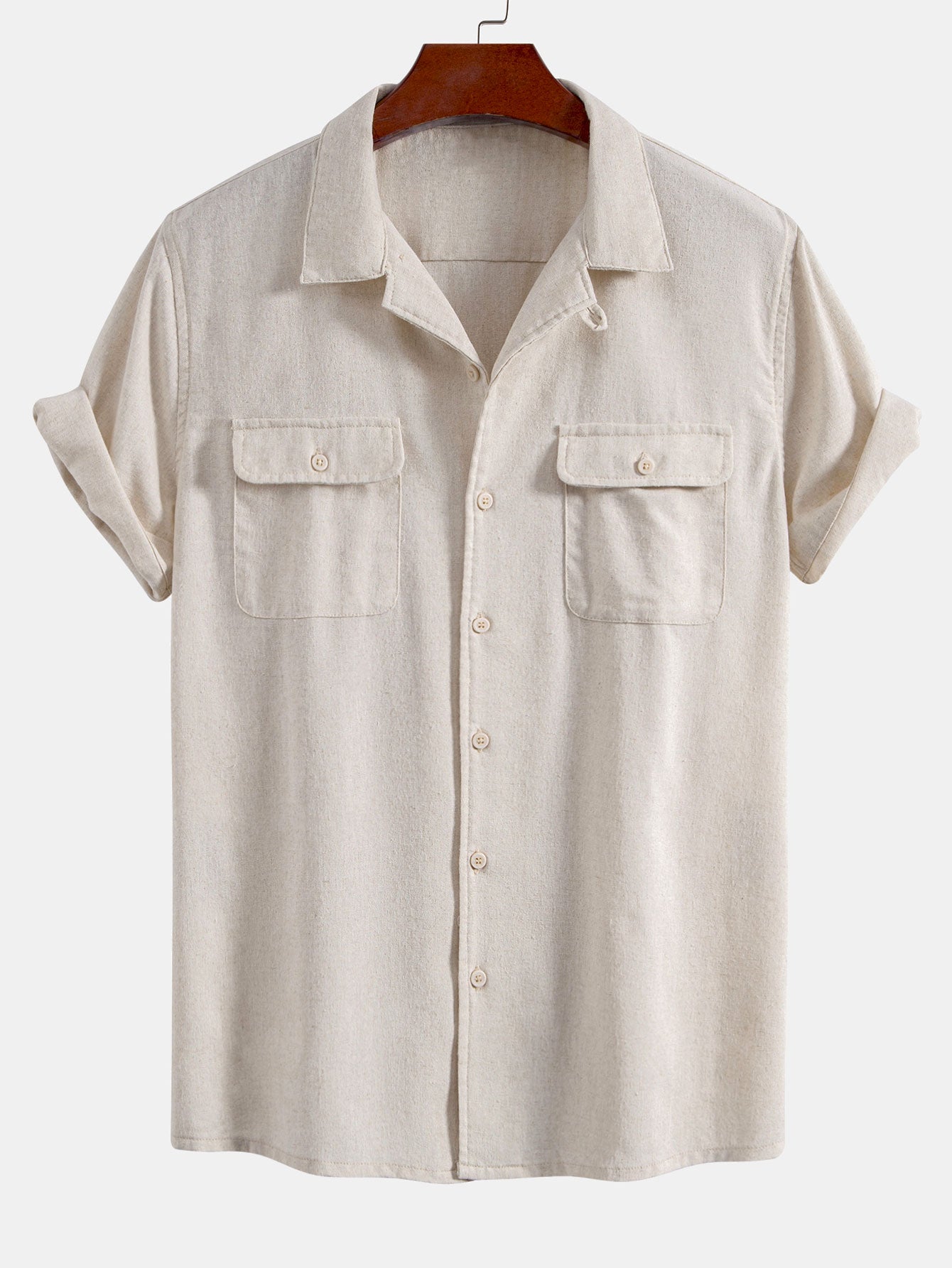 Linen Cuban Shirt With Pockets & Slim Fit Cropped Tapered Pants