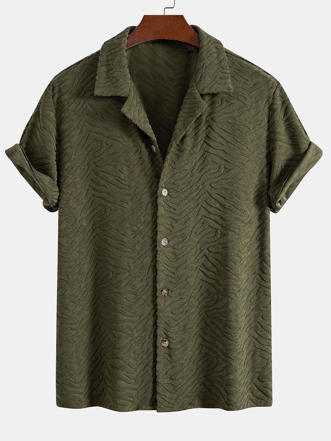Animal Texture Terry Cuban Shirt & Straight Leg Linen Pants