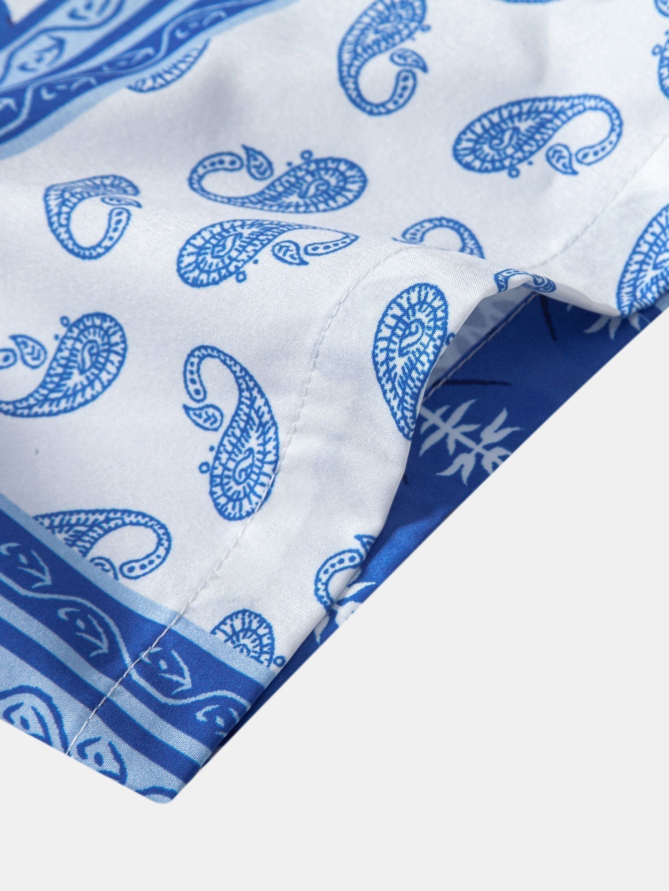 Paisley Border Button Up Shirt & Swim Shorts