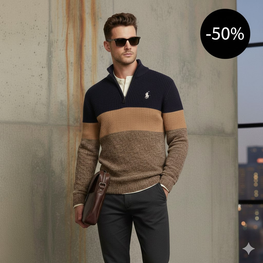 Rаⅼрh Ꮮаurеn - Pull à col montant demi-zippé