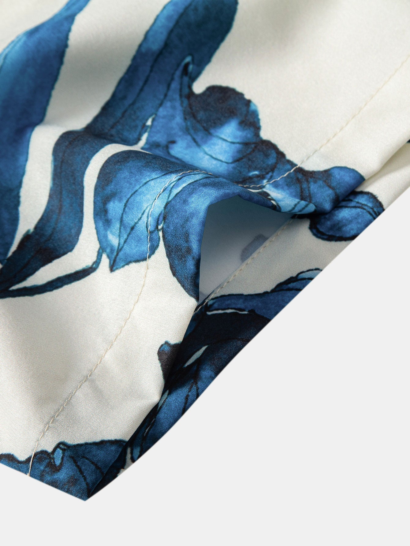 Ink Floral Print Button Up Shirt & Swim Shorts