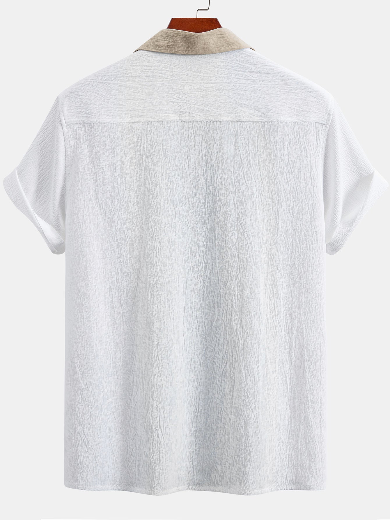 Textured Contrast Cuban Shirt & Straight Leg Pants