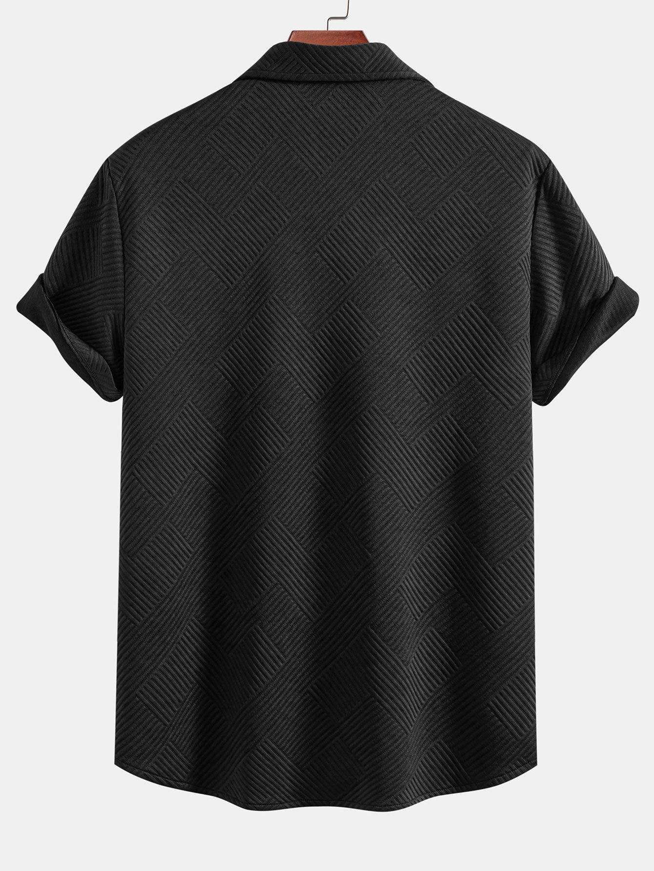 Stripe Jacquard Button Up Shirt & Shorts