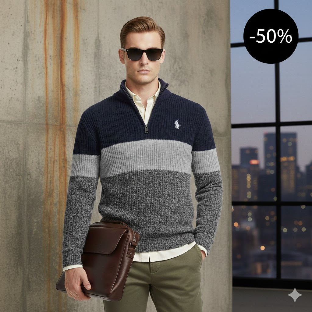 Rаⅼрh Ꮮаurеn - Pull à col montant demi-zippé