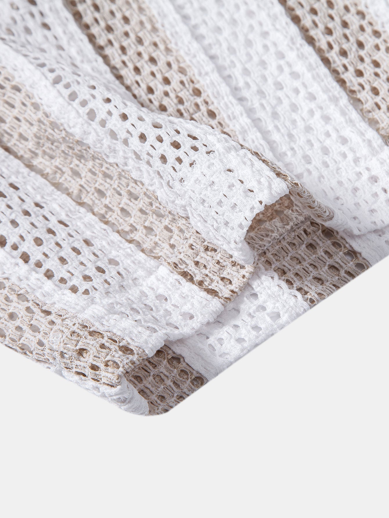 Striped Mesh Cuban Shirt & Wrinkle Textured Straight Leg Pants