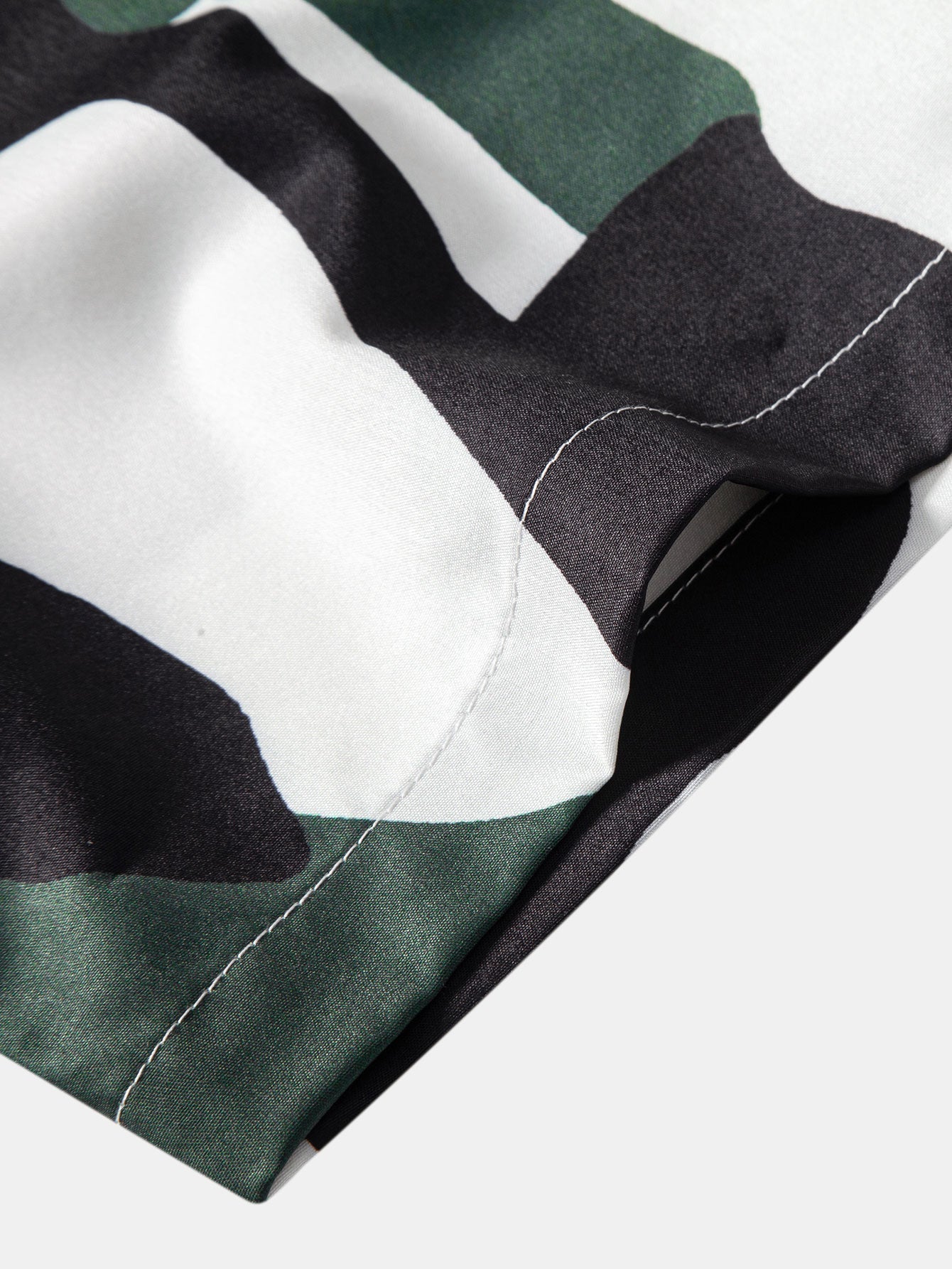 Colorblock Print Button Up Shirt & Swim Shorts