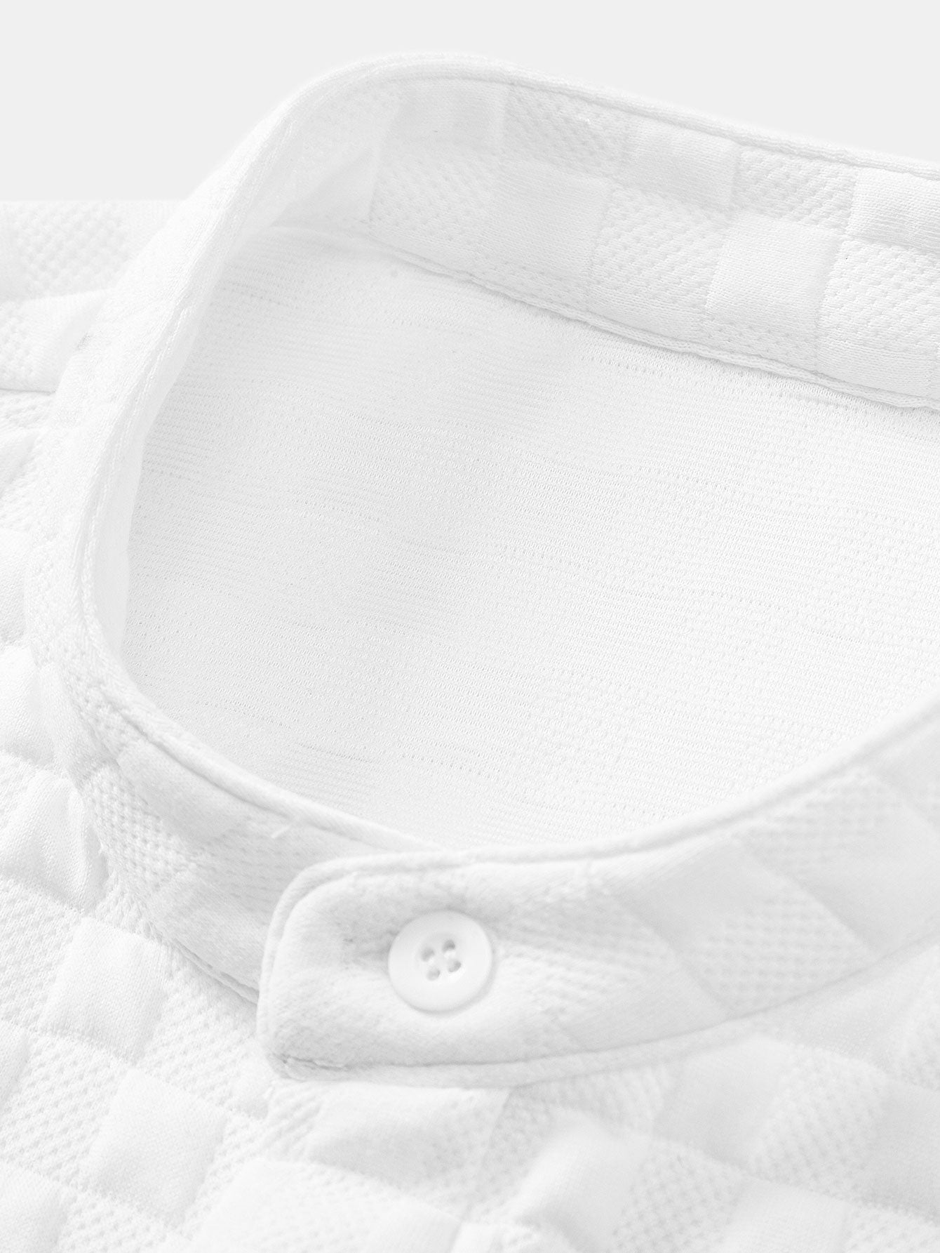 Checkerboard Stand Collar Shirt & Checkerboard Jacquard Shorts