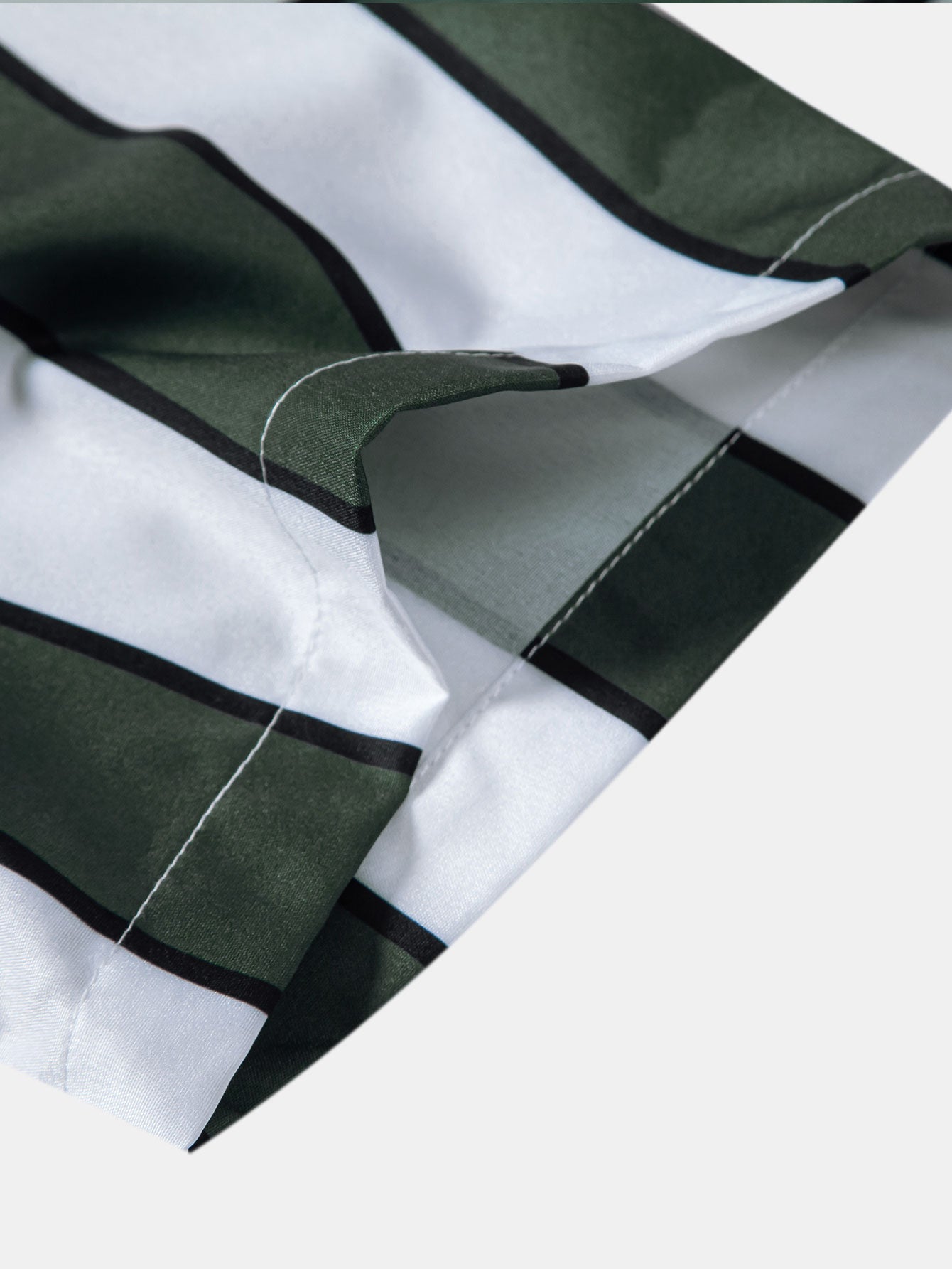 Stripe Print Button Up Shirt & Swim Short