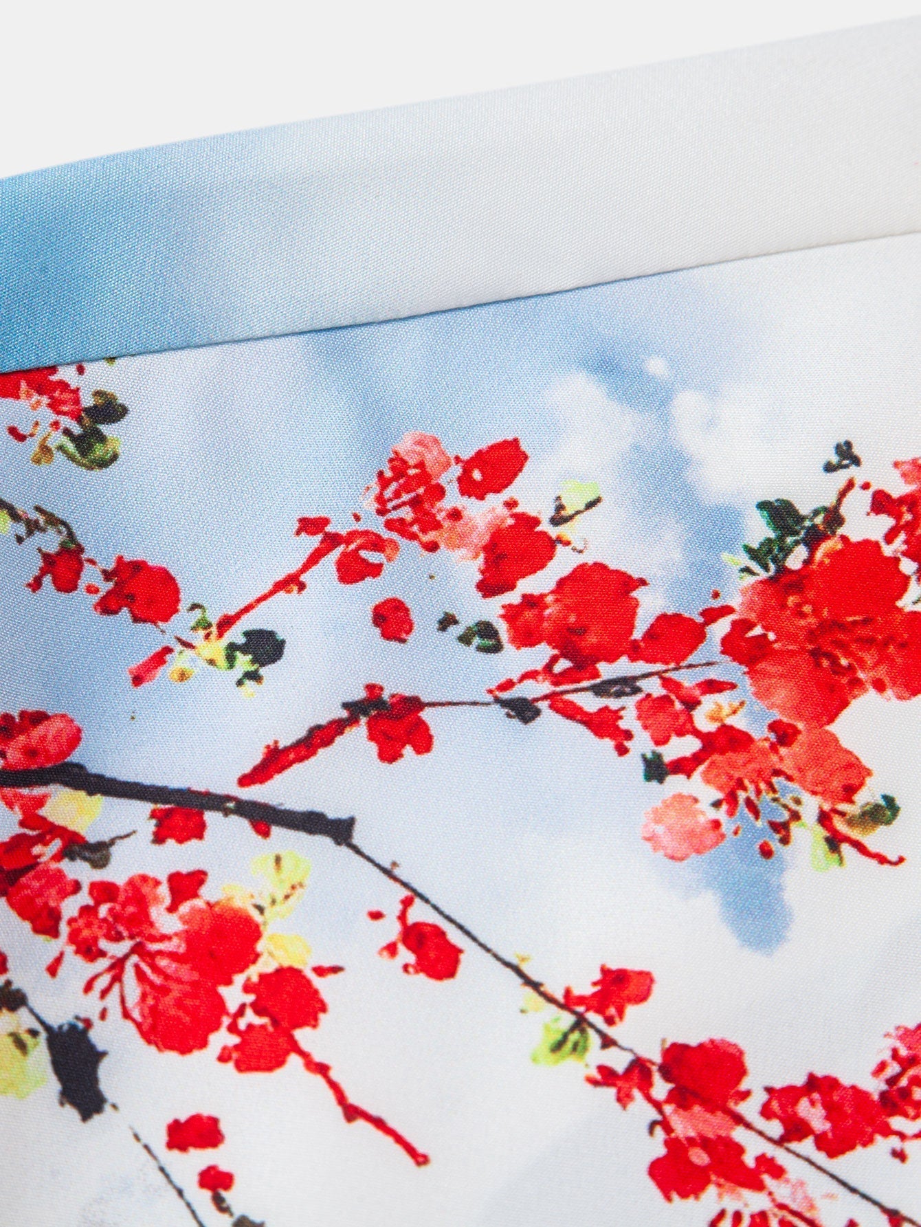 Oriental Ink Painting Button Up Shirt & Man Mid Length Drawstring Swim Shorts