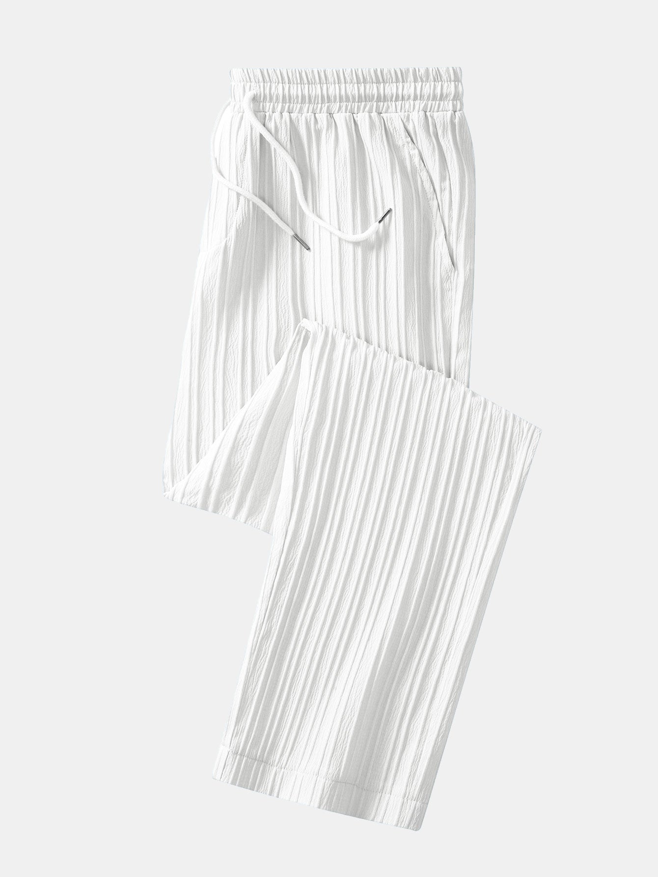 Striped Jacquard Cuban Collar Shirt & Straight Leg Pants