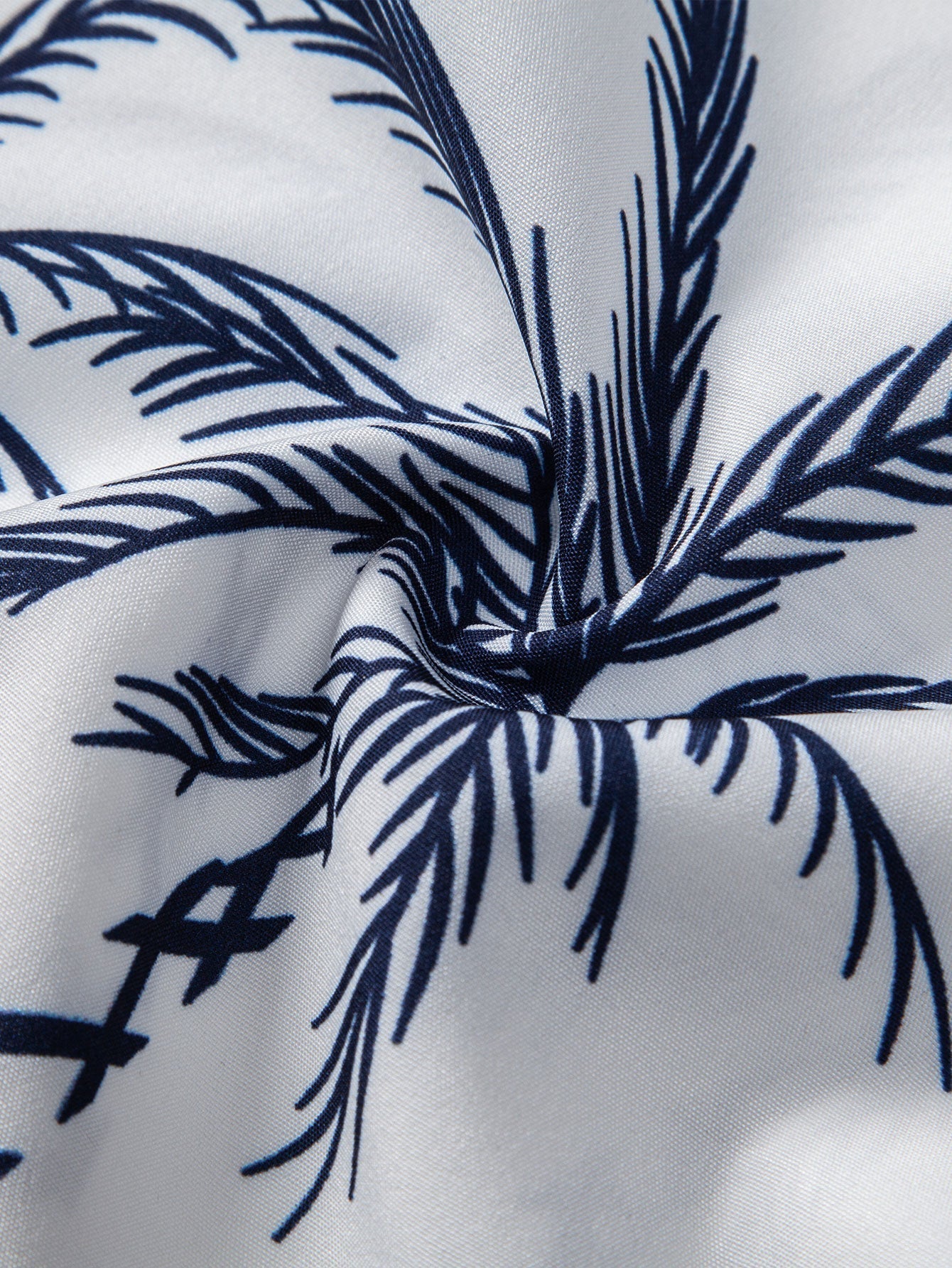 Island Sailing Print Button Up Shirt & Striped Print Swim Shorts