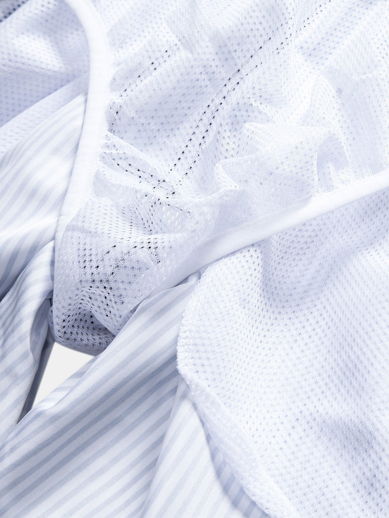 Linen Look Cotton Button Up Shirt & Stripe Print Swim Shorts