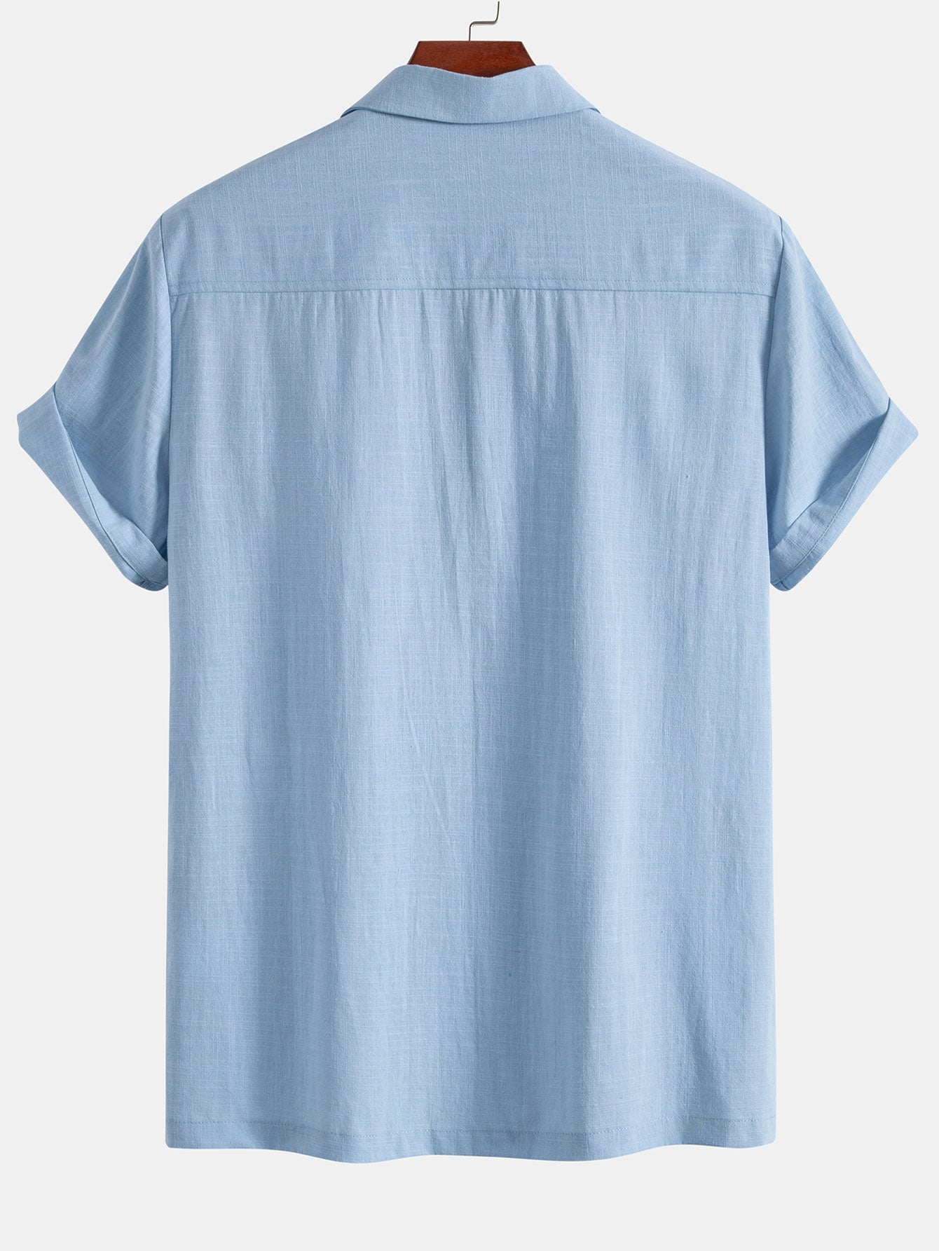 Linen Look Patchwork Bowling Shirt & Straight Leg Linen Pants