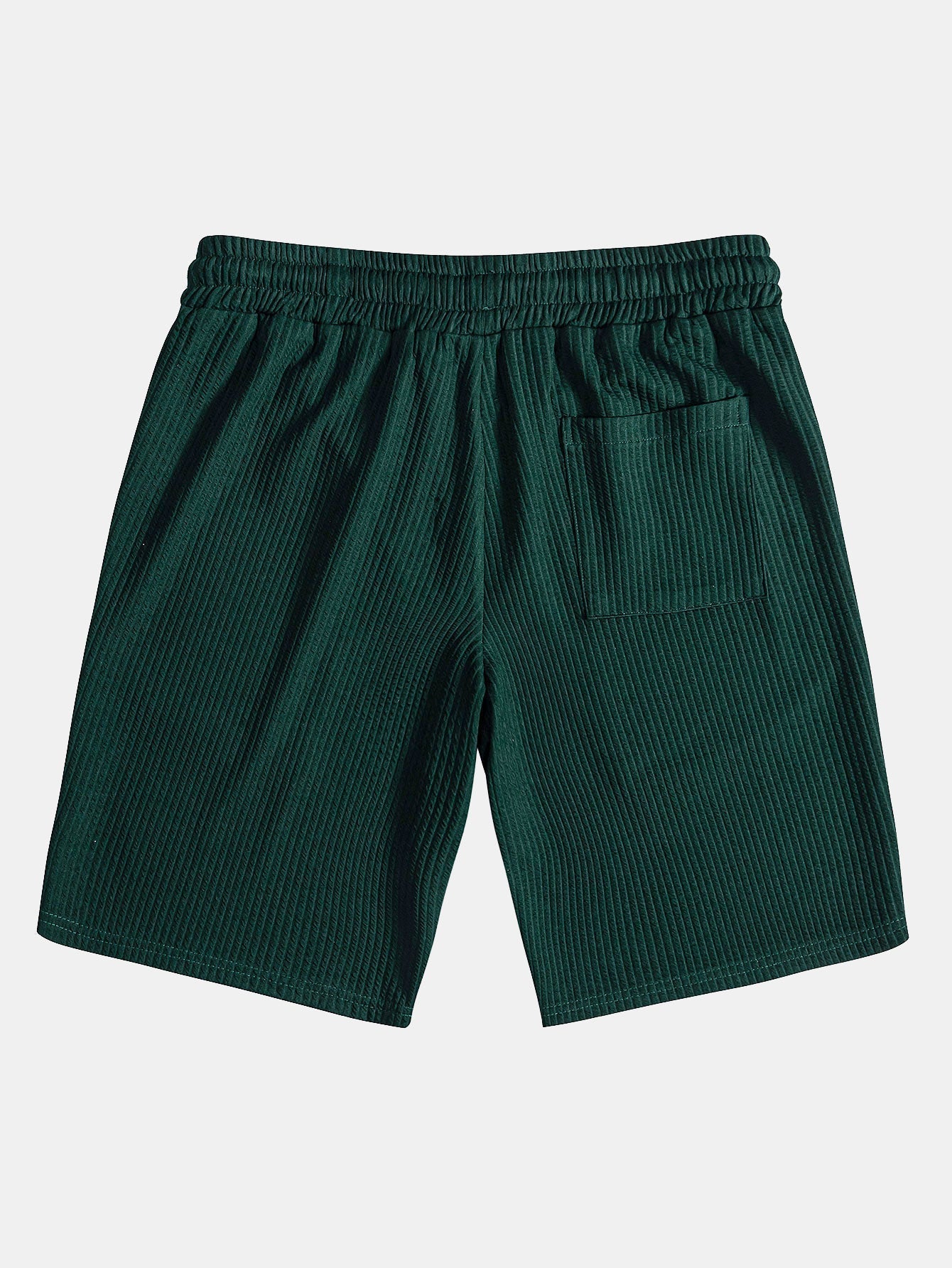 Short Sleeved V-Neck Ribbed Polo & Drawstring Ribbed Shorts