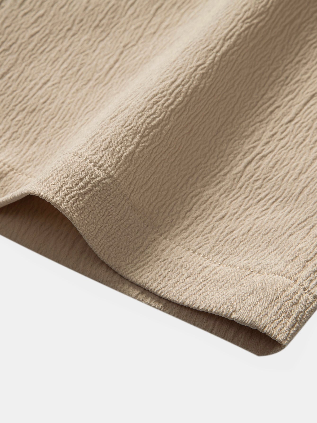 Linen And Rayon Blend Stand Collar Shirt & Wrinkle Textured Straight Leg Pants