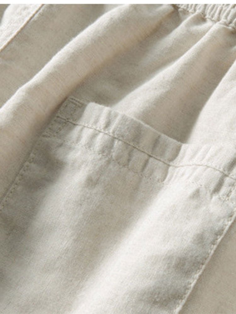 Animal Texture Terry Cuban Shirt & Straight Leg Linen Pants