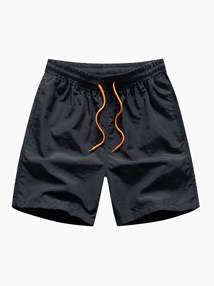 Ink Mountain And River Shirt & Man Mid Length Drawstring Swim Shorts