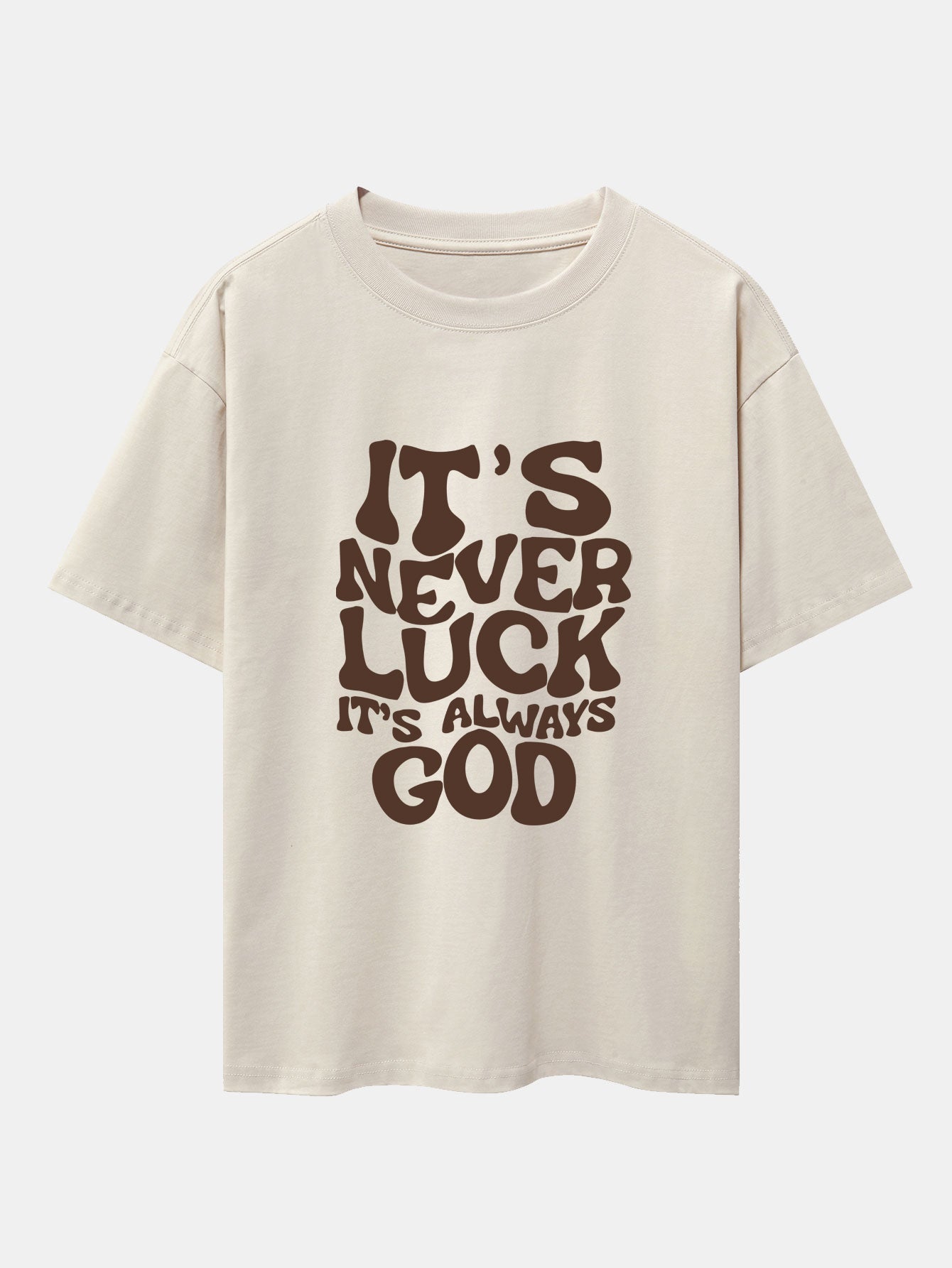God Slogan Print Drop Shoulder Oversize T-Shirt & Drawstring Corduroy Shorts
